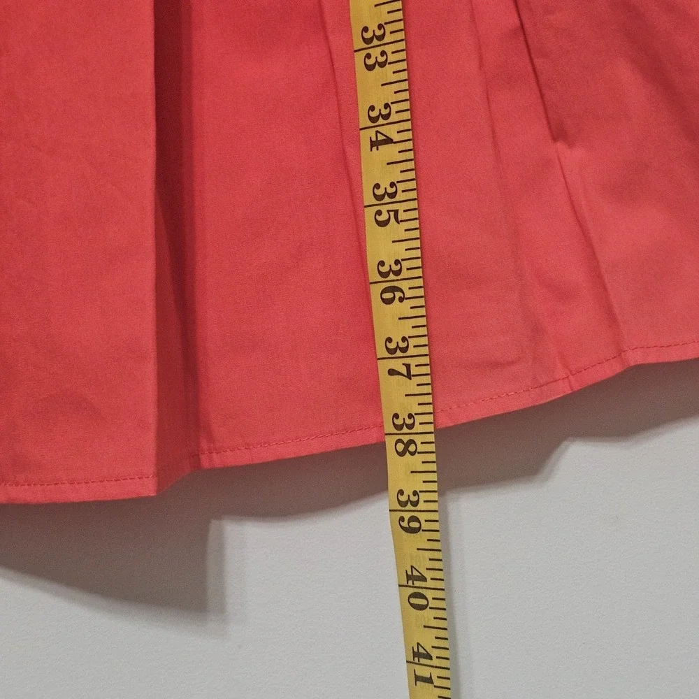 Vince Camuto Womens Shirt Dress Size 12 Fits Large New Red Pop Elastic Waistband - Picture 4 of 10